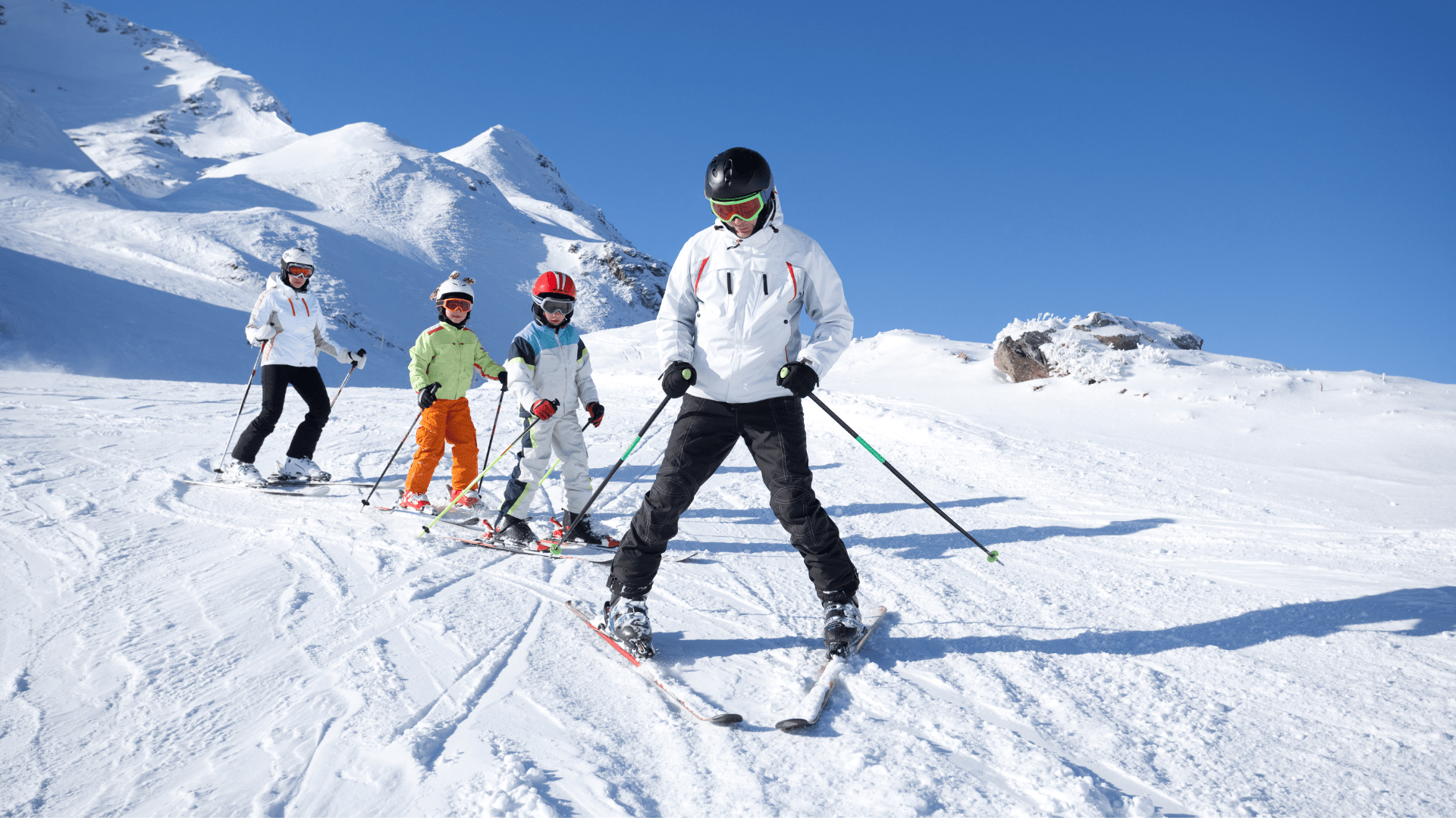 family skiing in vail, colorado