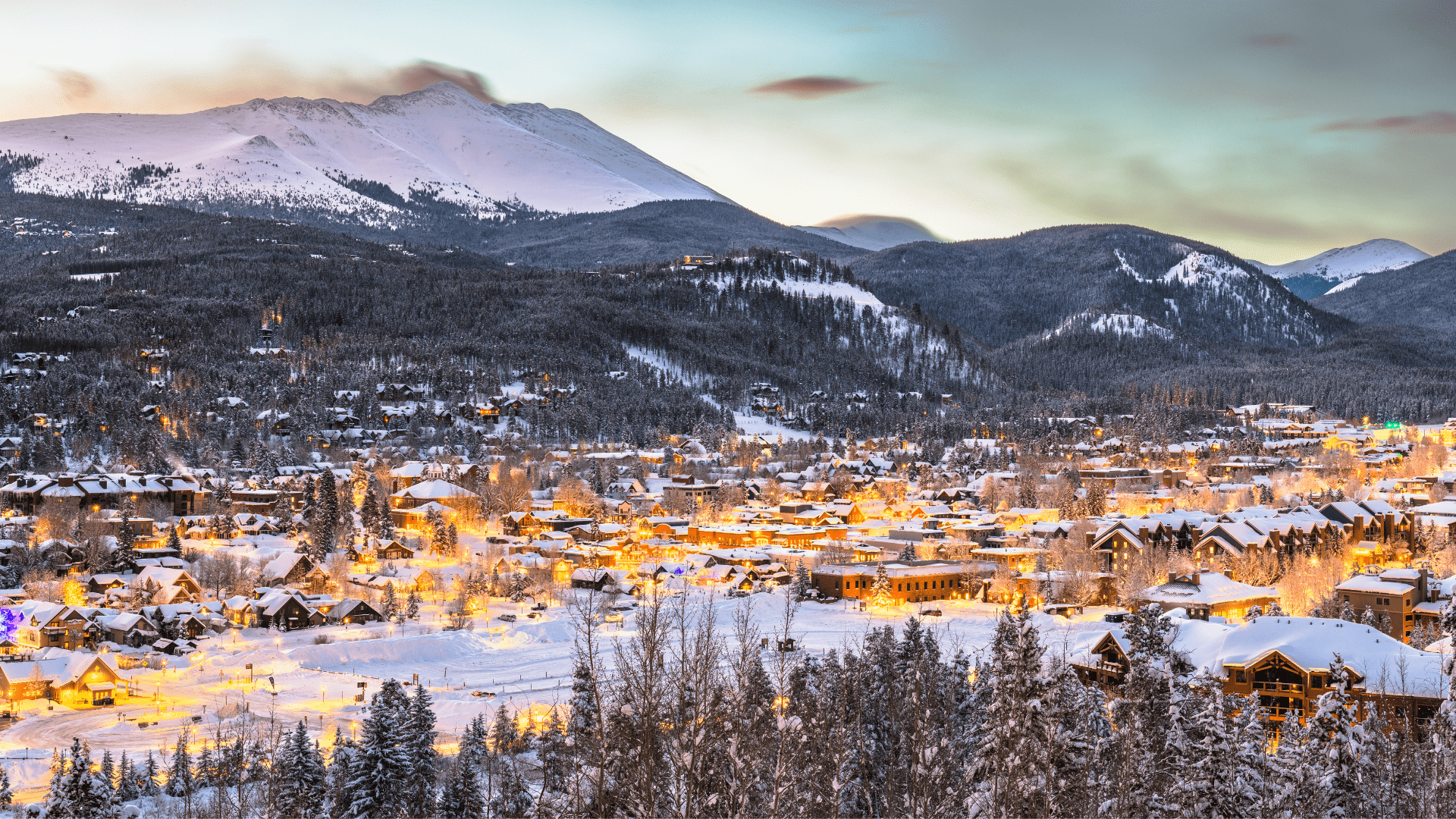 Breckenridge Colorado winter skyline